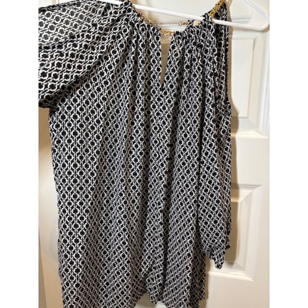 Michael Kors Top with Gold Chain Accents - Womens L - Picture 6 of 8